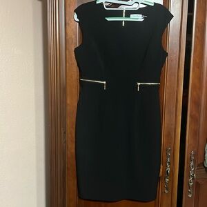 CALVIN KLEIN black dress with gold zippers Size 6P
